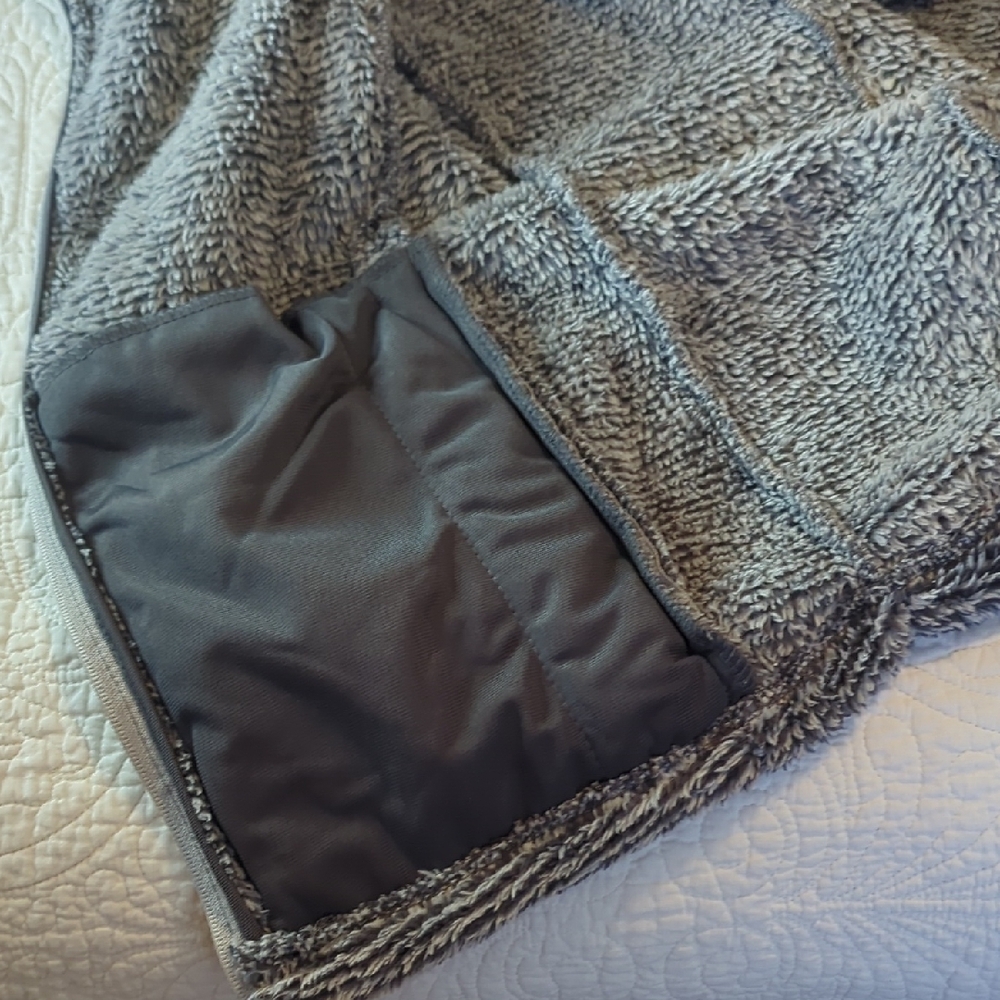 Swiss Alps Cozy Gray Sherpa Jacket Size Large - Picture 12 of 12